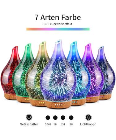 Porseme 100ml Aroma Diffuser & Humidifier - 3D Hand Blister Ultrasound Quiet 7 Color-Changing LEDs BPA Free for Yoga & Spa - Silver - Buy Online on GoSupps.com