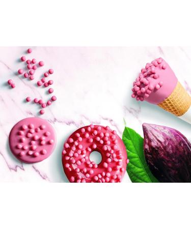 Ruby Pink Chocolate Beads - Crispearls - Crispy Biscuit Heart - Perfect for Decorating Desserts and Pastries - Buy Online on GoSupps.com