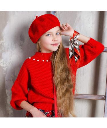 Women's Winter Wool Beret Hat with Stylish Scarf - Black/Red/Beige/Wine Red - Buy Online on GoSupps.com