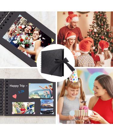Jutieuo 8.5x5.9 Inch Scrapbook Photo Album - DIY Kit with 60 Pages Black Kraft Paper for Wedding, Anniversary, Graduation, and Travel Memories - Buy Online on GoSupps.com