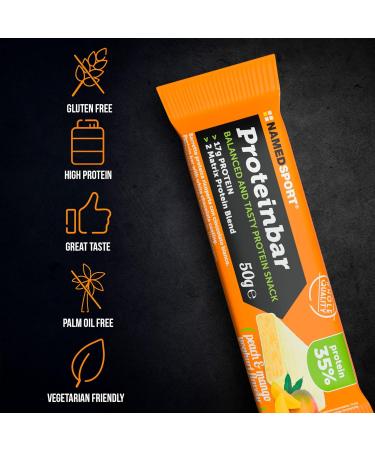 Namedsport Protein Bar - Peach & Mango Flavor 35% Protein Gluten-Free 12 Pack | Ideal Snack for Post-Workout | Italian Brand - Buy Online on GoSupps.com