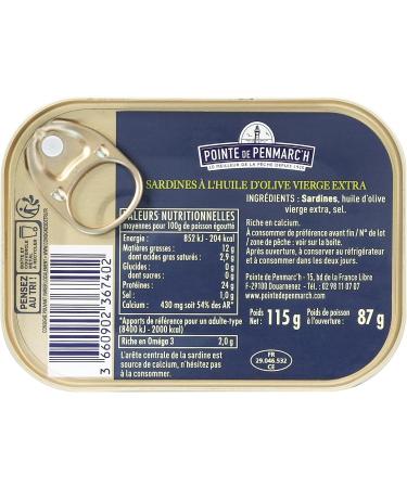 Old-style sardines in extra virgin olive oil Pointe de Penmarc'h pack of 6 cans of 115 g - Delivery in 2 to 3 days - Buy Online on GoSupps.com