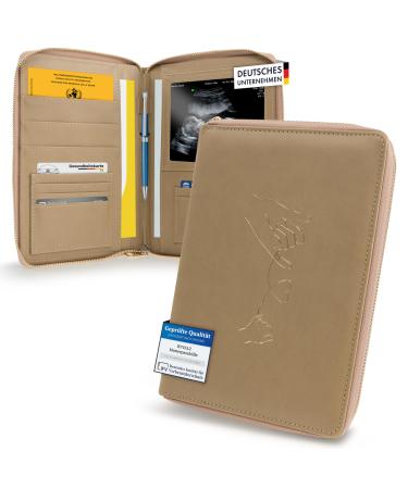 Ryvalz Elegant mother's passport including digital pregnancy diary - stylish mother passport protective cover with zipper & numerous compartments Caffe Latte - Buy Online on GoSupps.com