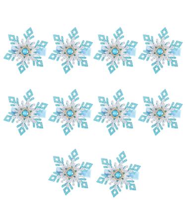 Christmas Themed Snowflake Hair Grip Elegant Christmas Snowflake Hair Clip Embellished with Rhinestones Blue Heart Model