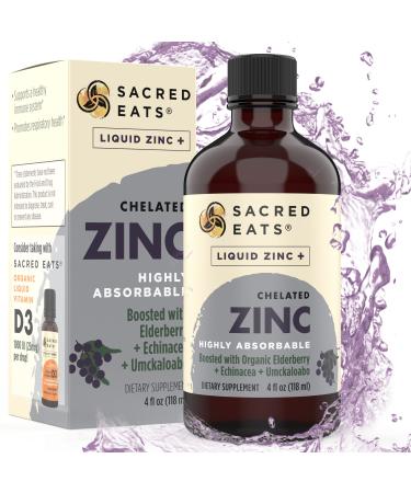 Liquid Zinc (Glycinate Chelate) with Organic Elderberry & Echinacea (High in Quercetin) | 4-in-1 Immune Suport Supplement for Adults & Kids Great Tasting | Alcohol & Gluten Free Non GMO (4.0 Oz) - Buy Online on GoSupps.com