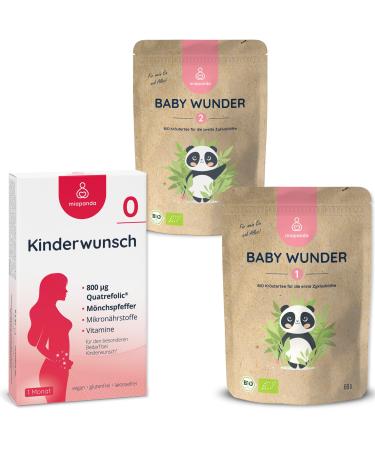 miapanda fertility* and baby miracle set with 2 cycle teas (DE- KO-037) and high-quality folic acid for 1 month
