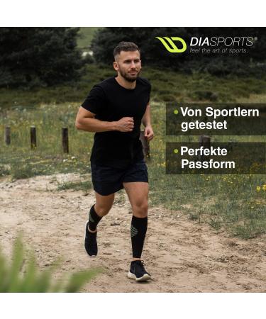 Diasports Calves Compression Stockings for Men & Women - Premium Calf Bandages for Marathon & Triathlon | 100% Compression & Max Support | Available in Black & Blue - Buy Online on GoSupps.com
