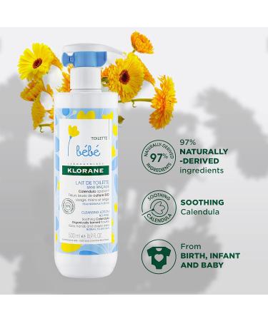 Klorane - Baby Cleansing Milk with Calendula - Normal to Dry Skin - Baby rinse-free - 500ml - Buy Online on GoSupps.com