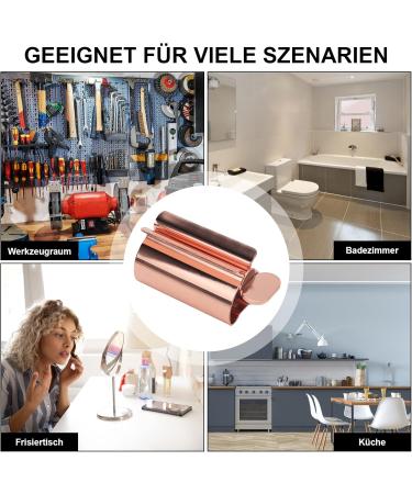 Piashow Tubenquetscher - Stainless Steel Tube Squeezer Set of 4 | Rose Gold | Perfect for Toothpaste Lotions & Creams | Suitable for All Ages - Buy Online on GoSupps.com