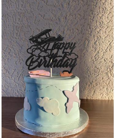 KAPOKKU Vintage Fighter Plane Happy Birthday Cake Toppers for Boys Birthday Party Decoration Adventure Begins Birthday Cake Toppers Pilot Birthday Party Decorations Supplies - Buy Online on GoSupps.com
