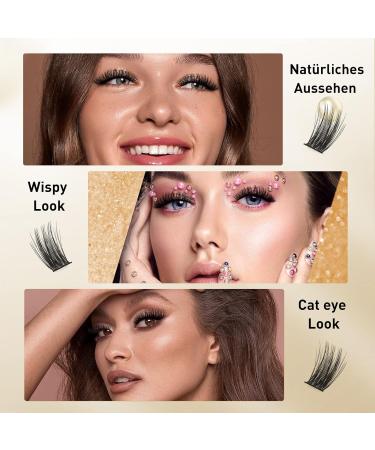 QueWel Cluster Lashes - 72 DIY Eyelash Extensions Soft D Curl Light & Versatile 8-16mm Length Perfect for Home Use - Buy Online on GoSupps.com