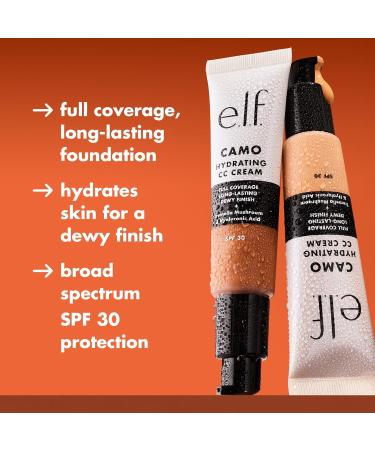 e.l.f. Hydrating Camo CC Cream SPF 30 - Vegan Color Correcting Foundation for Dewy Finish Rich 650 | International Shipping - Buy Online on GoSupps.com