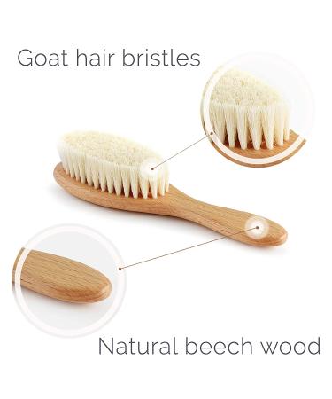 Natemia Baby Hair Brush and Comb Set - Natural Soft Bristles - Ideal for Cradle Cap - Baby Registry Gift Set - Buy Online on GoSupps.com