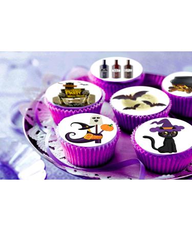 24 x Pre-Cut Halloween Mix 20 Edible Stand up Wafer/Rice Paper Cupcake Toppers Birthday Party Cake Decorations - Buy Online on GoSupps.com