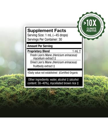 Fungi Perfecti Lion's Mane Extract - Memory & Nerve Support 1 fl oz (30 ml) - Buy Online on GoSupps.com