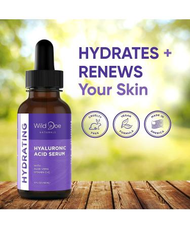 Hydrating Hyaluronic Acid Serum with Vitamin C and Aloe Vera for Anti-Wrinkle and Elasticity Boost - 4oz - Buy Online on GoSupps.com