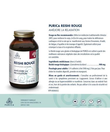 PURICA - Red Reishi - Micronized Mushrooms - Relaxation Support (360 Count (Pack of 1)) - Buy Online on GoSupps.com