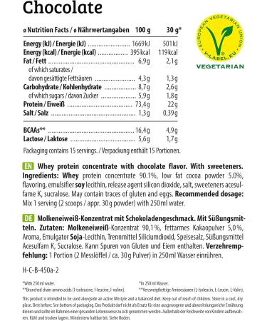 HEJ Whey Protein Powder Shake - Chocolate Flavor | 450g | High Protein Low Carb International Shipping Available - Buy Online on GoSupps.com