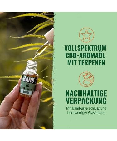  Hans CBD Aromatic Oil 200 Drops 10 ml (10%) known in the press premium natural oil from Germany - Buy Online on GoSupps.com