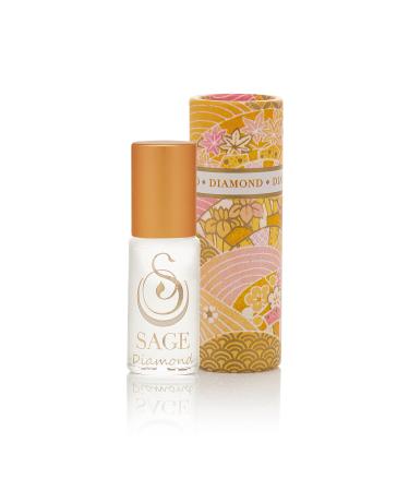 Diamond Perfume Oil Roll-On by Sage- 1/8 oz Vegan & Cruelty-Free Subtle Scent Sandalwood White Amber Musk Diamond 1/8 Oz Perfume Oil Roll-On