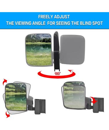 NOKINS Golf Cart Folding Side Rearview Mirror - Fits Club Car EZGO Yamaha - No Drilling, HD Glass, 1'' & 0.75'' Square Tube Compatible - Buy Online on GoSupps.com