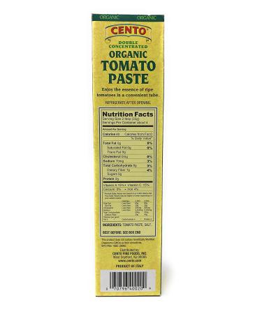 Cento Double Concentrated Organic Tomato Paste - 2 Pack of 4.56 oz Tubes - Buy Online on GoSupps.com