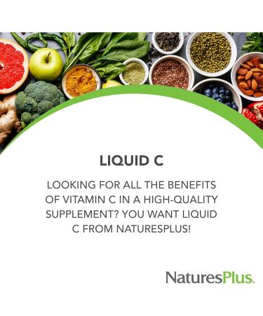 NaturesPlus Liquid Vitamin C - 1000 mg 30 fl oz - with Lemon Bioflavonoids - Vegetarian Gluten Free - 30 Servings 30 Ounce - Buy Online on GoSupps.com