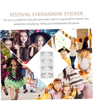 SOESFOUFU 8 Pairs Halloween Eyeliner Stickers Temporary Eye Makeup Stickers Cat Eye Makeup Sticker Black Pvc - Buy Online on GoSupps.com