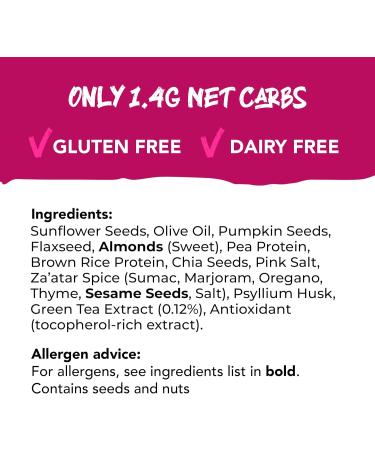 Eva Bold Za atar Keto Crackers 20x30g Bags | 1.4 Net Carbs | Gluten Free Vegan Keto Snacks & High Protein | Low Carb Seeded Crisp Breads | Plant Based Keto Food - Buy Online on GoSupps.com