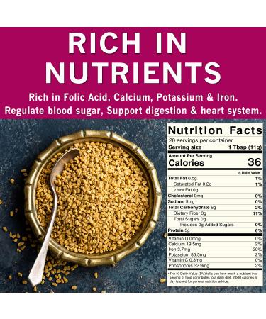 Fenugreek Seeds 8 oz - Indian Methi Seeds for Hair Growth & Cooking - Kosher Certified, Gluten Free - Spices Village - Buy Online on GoSupps.com