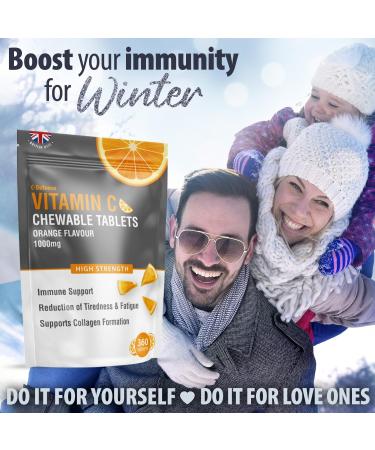 Vitamin C 1000mg Chewable Tablets - 360 Count - Immune Health Support - Reduce Cold Symptoms and Fatigue - Pack of 1 - Buy Online on GoSupps.com