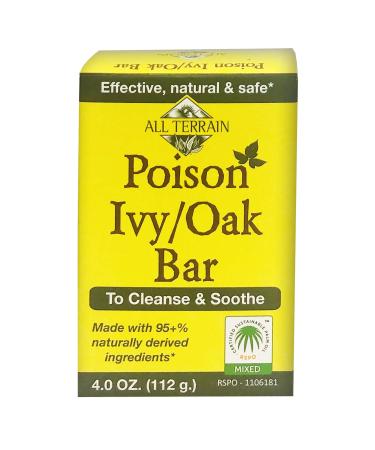 All Terrain Natural Poison Ivy Oak Relief To Cleanse & Soothe Itchy & Irritated Skin Poison Ivy/Oak Bar 4oz