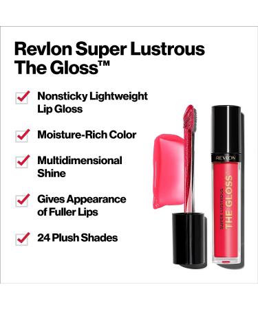Revlon Super Lustrous Lip Gloss | Non-Sticky Formula | High Shine Finish | 265 Black Cherry | 0.13 Fl Oz (Pack of 1) - Buy Online on GoSupps.com