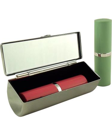 Houder Designer Lipstick Case with Mirror - Velvet Lined Decorative Holder for Purse - Stylish Gift Box - Blue Flowers - Buy Online on GoSupps.com