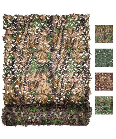 FLYEGO Camo Netting, Camouflage Netting, Bulk Roll, Mesh Net, Lightweight Waterproof Hunting Net for Sunshade, Canopy, Decoration, Duck Hunting and Car Cover 5ft x 16.4ft(1.5M x 5M) Camo Bionic Leaves
