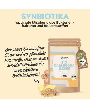 Organic Intestinal Flora Powder - 13 Probiotic Strains Fiber-Rich Psyllium Inulin & Oat Bran - 300g for Digestive Health - 30-Day Supply - Buy Online on GoSupps.com