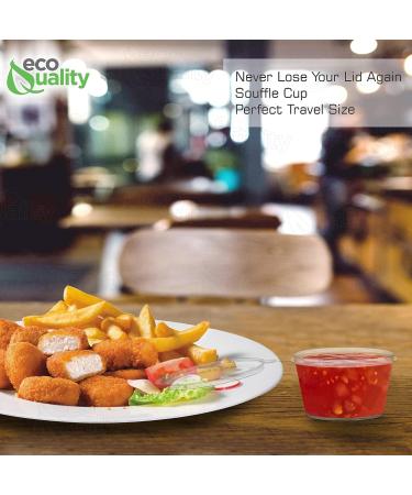 50 Pack EcoQuality 2 oz Leak Proof Plastic Condiment Containers with Attached Lids - Perfect for Sauces, Samples, Slime, Jello Shots, Food Storage & More - Buy Online on GoSupps.com
