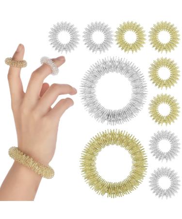 Prasacco 10 pieces massage ring finger wrist massager set finger massage ring wrist massage bracelet acupula acupressure ring for children adults to promote blood circulation and stress relief - Buy Online on GoSupps.com