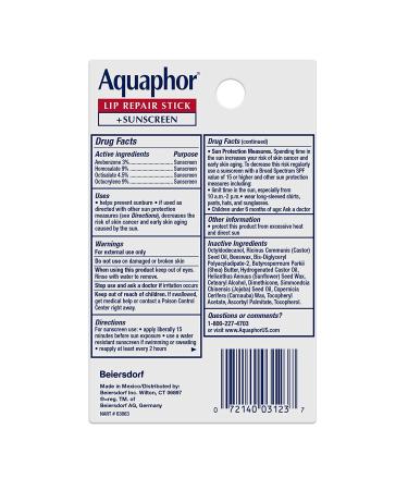 Aquaphor Lip Repair Multipack - 2 Moisturizing Sticks + 2 SPF 30 Sticks - Buy Online on GoSupps.com