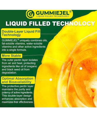 Oil of Oregano with Black Seed Oil Filled Gummies - 2 Months Supply - , Aceite De Oregano Capsulas Organic Alternative, Carvacrol & Thymoquinone with Vitamin E, C, D3, Zinc, Liposomal Form, Sugar Free 60 Count (Pack of 1) - Buy Online on GoSupps.com