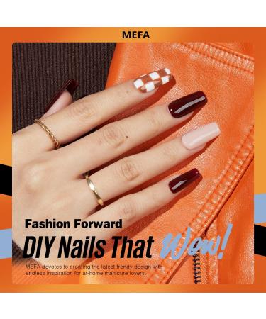 MEFA Fall Gel Nail Polish 12 Colors Burgundy Red Gel Polish Set Flash Dark Red Glitter Nail Gel Polish Orange Shimmer Nude Brown Blue Yellow Gel Nail Gifts for Women Girl Brown Orange - Buy Online on GoSupps.com