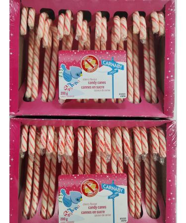 Cherry Flavor Carnaby Candy Canes 2-Pack 400g Total 32 Pieces