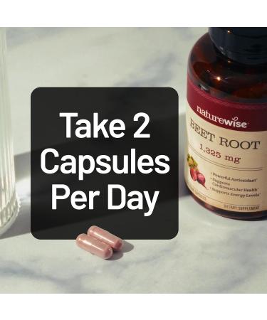 NatureWise Beet Root Capsules 1325mg with Organic Beetroot - Nitric Oxide Booster for Circulation and Heart Health Support - Vegan Gluten-Free Non-GMO - 120 Capsules 60 Day Supply 120 Count (Pack of 1) - Buy Online on GoSupps.com