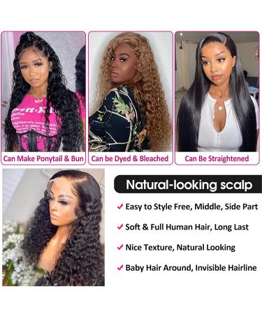 24 inch Deep Wave Lace Front Wig - Pre Plucked, 180% Density, Brazilian Virgin Human Hair - Buy Online on GoSupps.com