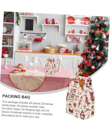 Hohopeti Candy Bag 1 Set Christmas Paper Bag Set Calendar Christmas Treat Calentador Hanging Bag Packing Bag Candy - Buy Online on GoSupps.com