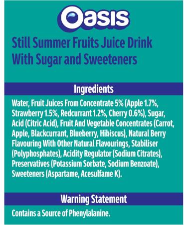 Oasis Summer Fruit Juice 500ml (Pack of 12) - Buy Online on GoSupps.com
