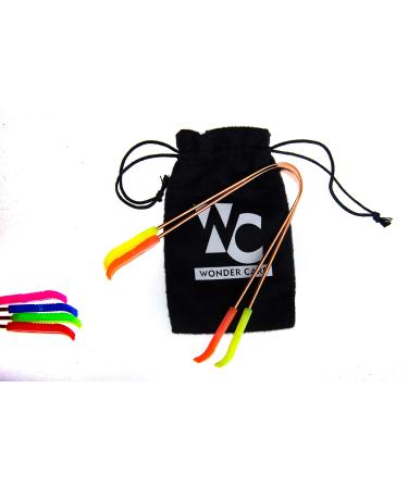 Wonder Care - Yurveda tongue cleaner made of copper |Colored tongue cleaner against bad breath Ayurvedic tongue cleaner (2 pieces) Set of 2