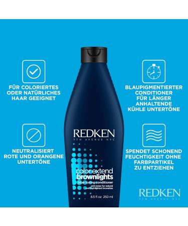 Redken Color Extend Brownlights Conditioner 250ml | Cool Brown Hair Care Color Pigments & Red Neutralization for Colored & Natural Hair - Buy Online on GoSupps.com