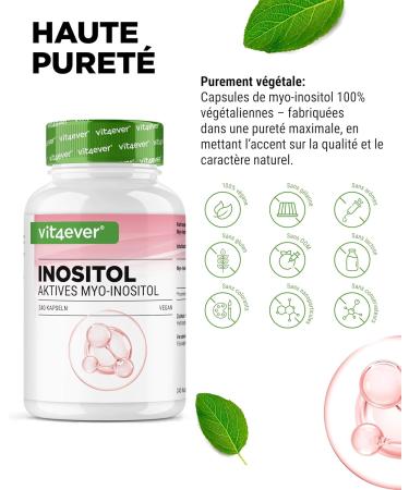 Myo-inositol 1500 mg par jour 240 g lules v ganes haut dosage Inositol pur composant important du m tabolisme cellulaire Sans additifs inutiles - Buy Online on GoSupps.com