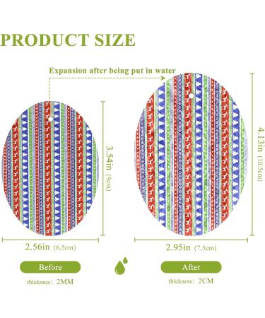 3-Pack Cleaning Kitchen Sponges Oval Striped Reindeer Tree Kitchen Cellulose Dishwashing Wood Pulp Cotton - Buy Online on GoSupps.com